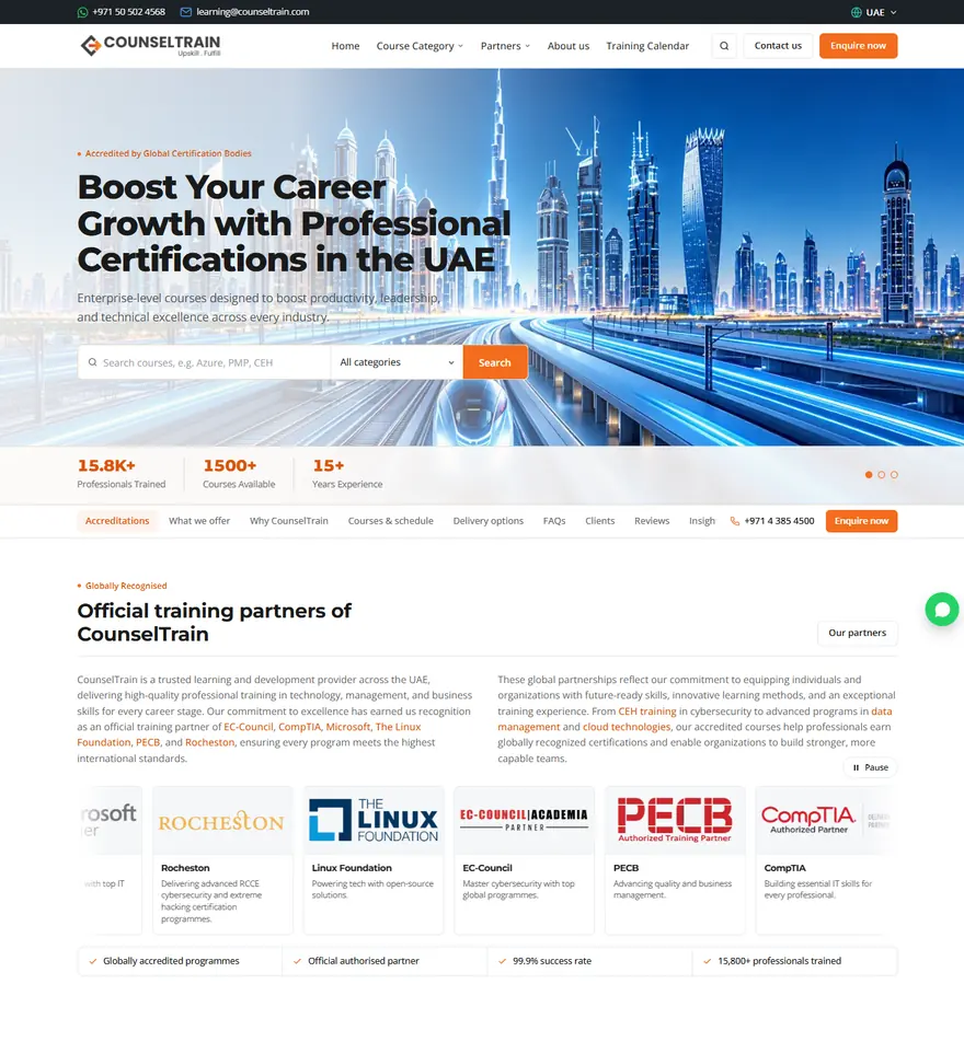 Homepage of counseltrain.com