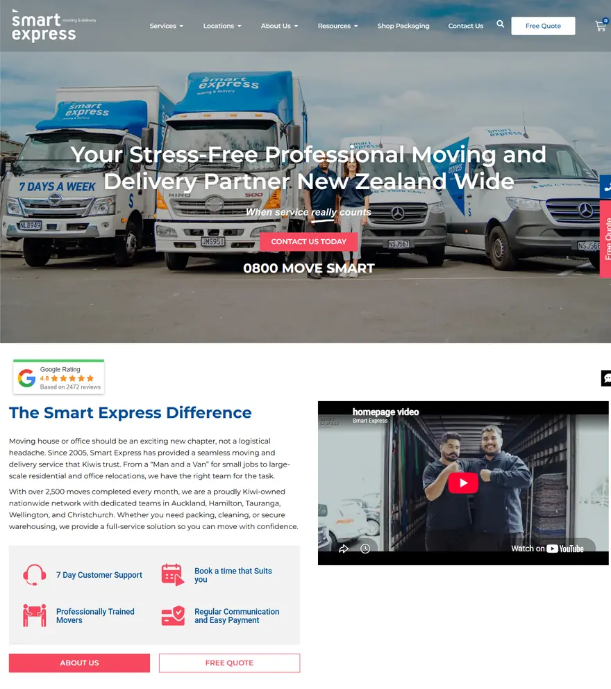 Homepage of smartexpress.co.nz