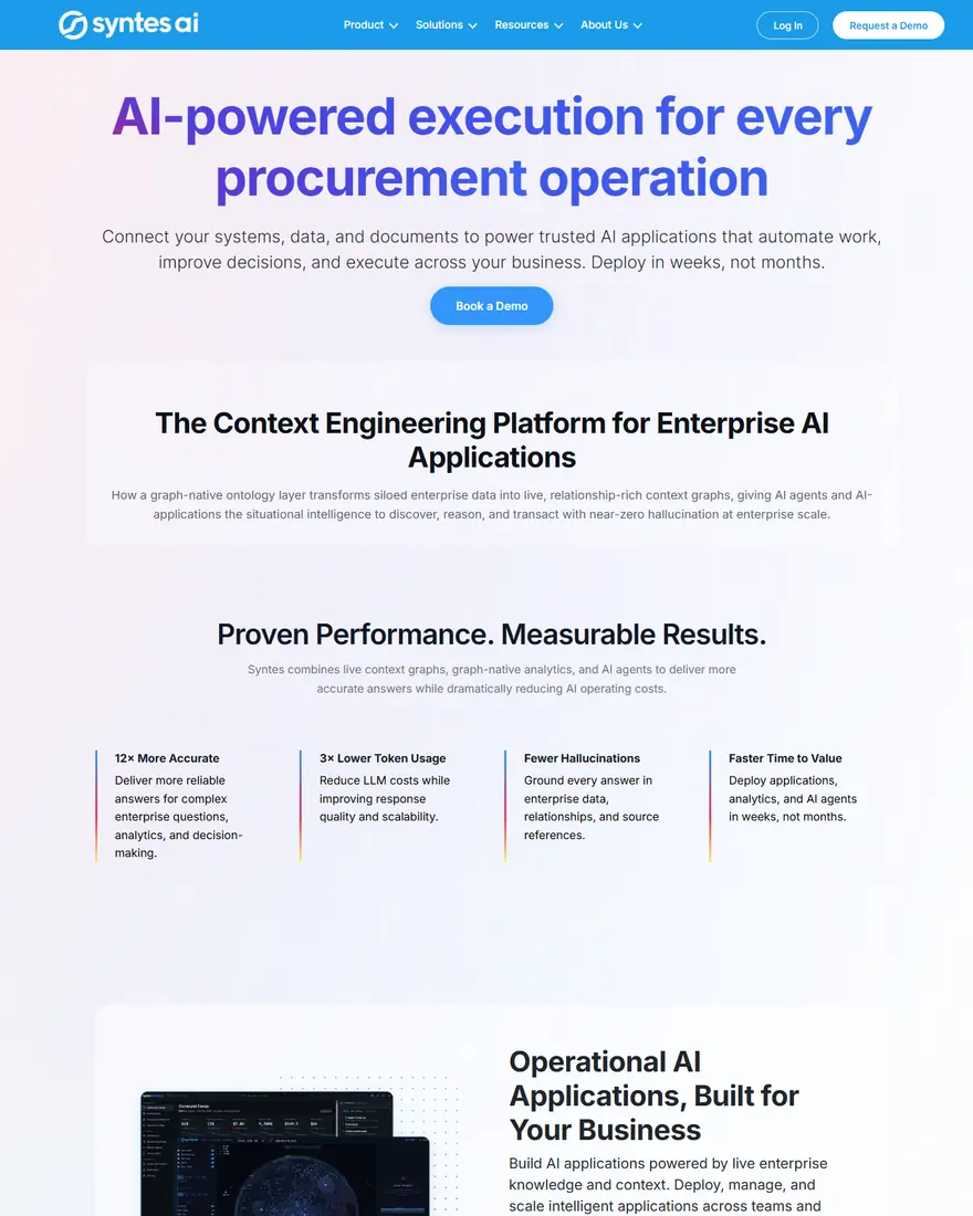 Homepage of syntes.ai